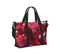 Mexpekil Borsone da viaggio, impermeabile, per sport, palestra, grande, per il fine settimana, per donne, uomini, bagaglio a mano, Diamante Rosso Amore, Taglia unica