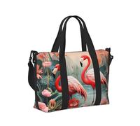 Mexpekil Borsone da viaggio, impermeabile, per sport, palestra, grande, per il fine settimana, per donne, uomini, bagaglio a mano, Pianta Fenicottero Rosa, Taglia unica