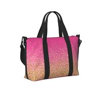 Mexpekil Borsone da viaggio, impermeabile, per sport, palestra, grande, per il fine settimana, per donne, uomini, bagaglio a mano, Glitter oro rosa, Taglia unica