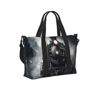 Mexpekil Borsone da viaggio, impermeabile, per sport, palestra, grande, per il fine settimana, per donne, uomini, bagaglio a mano, Treno freddo nero, Taglia unica