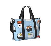 Mexpekil Borsone da viaggio, impermeabile, per sport, palestra, grande, per il fine settimana, per donne, uomini, bagaglio a mano, Simpatico motivo sushi, Taglia unica