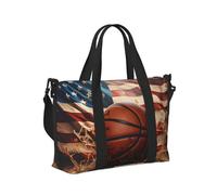 Mexpekil Borsone da viaggio, impermeabile, per sport, palestra, grande, per il fine settimana, per donne, uomini, bagaglio a mano, Bandiera USA Basket, Taglia unica