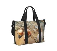 Mexpekil Borsone da viaggio, impermeabile, per sport, palestra, grande, per il fine settimana, per donne, uomini, bagaglio a mano, Stelle marine di conchiglia, Taglia unica