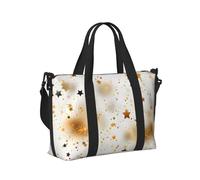 Mexpekil Borsone da viaggio, impermeabile, per sport, palestra, grande, per il fine settimana, per donne, uomini, bagaglio a mano, Art Gold Stars, Taglia unica