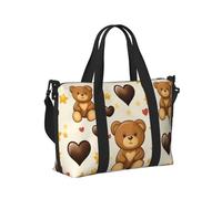 Mexpekil Borsone da viaggio, impermeabile, per sport, palestra, grande, per il fine settimana, per donne, uomini, bagaglio a mano, Carino Orso Stella Cuore, Taglia unica