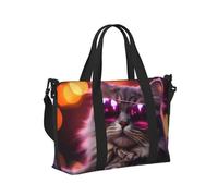 Mexpekil Borsone da viaggio, impermeabile, per sport, palestra, grande, per il fine settimana, per donne, uomini, bagaglio a mano, Gatto fresco, Taglia unica