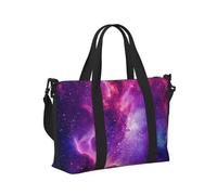 Mexpekil Borsone da viaggio, impermeabile, per sport, palestra, grande, per il fine settimana, per donne, uomini, bagaglio a mano, Galassia Rosa Viola, Taglia unica