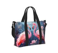 Mexpekil Borsone da viaggio, impermeabile, per sport, palestra, grande, per il fine settimana, per donne, uomini, bagaglio a mano, Rosa fenicottero floreale, Taglia unica