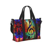 Mexpekil Borsone da viaggio, impermeabile, per sport, palestra, grande, per il fine settimana, per donne, uomini, bagaglio a mano, Msical Notes Magia, Taglia unica