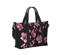 Mexpekil Borsone da viaggio, impermeabile, per sport, palestra, grande, per il fine settimana, per donne, uomini, bagaglio a mano, Fiori di ciliegio rosa., Taglia unica