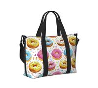 Mexpekil Borsone da viaggio, impermeabile, per sport, palestra, grande, per il fine settimana, per donne, uomini, bagaglio a mano, Dolce Donut Colorato, Taglia unica