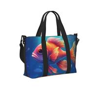 Mexpekil Borsone da viaggio, impermeabile, per sport, palestra, grande, per il fine settimana, per donne, uomini, bagaglio a mano, Pesce rosso subacqueo, Taglia unica