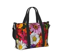 Mexpekil Borsone da viaggio, impermeabile, per sport, palestra, grande, per il fine settimana, per donne, uomini, bagaglio a mano, Fiori di campo colorati, Taglia unica