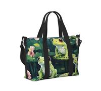 Mexpekil Borsone da viaggio, impermeabile, per sport, palestra, grande, per il fine settimana, per donne, uomini, bagaglio a mano, Loto rana, Taglia unica