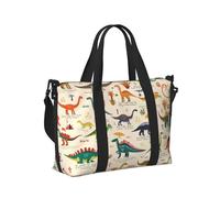 Mexpekil Borsone da viaggio, impermeabile, per sport, palestra, grande, per il fine settimana, per donne, uomini, bagaglio a mano, Alfabeto dinosauro carino, Taglia unica