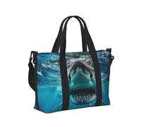 Mexpekil Borsone da viaggio, impermeabile, per sport, palestra, grande, per il fine settimana, per donne, uomini, bagaglio a mano, Squalo oceano, Taglia unica