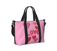 Mexpekil Borsone da viaggio, impermeabile, per sport, palestra, grande, per il fine settimana, per donne, uomini, bagaglio a mano, Cuore Rosa Amore, Taglia unica
