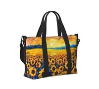 Mexpekil Borsone da viaggio, impermeabile, per sport, palestra, grande, per il fine settimana, per donne, uomini, bagaglio a mano, Girasoli Cielo Giallo, Taglia unica