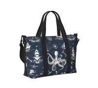 Mexpekil Borsone da viaggio, impermeabile, per sport, palestra, grande, per il fine settimana, per donne, uomini, bagaglio a mano, Polpo della nave oceanica, Taglia unica