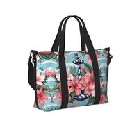 Mexpekil Borsone da viaggio, impermeabile, per sport, palestra, grande, per il fine settimana, per donne, uomini, bagaglio a mano, Ancora fiore rosa, Taglia unica