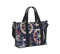 Mexpekil Borsone da viaggio, impermeabile, per sport, palestra, grande, per il fine settimana, per donne, uomini, bagaglio a mano, Bussola nautica per barche, Taglia unica