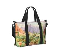 Mexpekil Borsone da viaggio, impermeabile, per sport, palestra, grande, per il fine settimana, per donne, uomini, bagaglio a mano, Cactus del deserto, Taglia unica