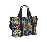 Mexpekil Borsone da viaggio, impermeabile, per sport, palestra, grande, per il fine settimana, per donne, uomini, bagaglio a mano, Stile messicano floreale, Taglia unica