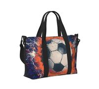 Mexpekil Borsone da viaggio, impermeabile, per sport, palestra, grande, per il fine settimana, per donne, uomini, bagaglio a mano, Pallone da calcio illuminazione, Taglia unica