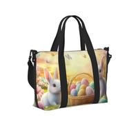 Mexpekil Borsone da viaggio, impermeabile, per sport, palestra, grande, per il fine settimana, per donne, uomini, bagaglio a mano, Coniglietti di Pasqua Uova Art, Taglia unica