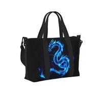 Mexpekil Borsone da viaggio, impermeabile, per sport, palestra, grande, per il fine settimana, per donne, uomini, bagaglio a mano, Drago Blu Incandescente, Taglia unica