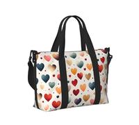 Mexpekil Borsone da viaggio, impermeabile, per sport, palestra, grande, per il fine settimana, per donne, uomini, bagaglio a mano, Vintage Cuore Amore, Taglia unica