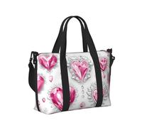 Mexpekil Borsone da viaggio, impermeabile, per sport, palestra, grande, per il fine settimana, per donne, uomini, bagaglio a mano, Amore Diamante, Taglia unica