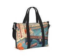 Mexpekil Borsone da viaggio, impermeabile, per sport, palestra, grande, per il fine settimana, per donne, uomini, bagaglio a mano, Fall Charming Londra, Taglia unica