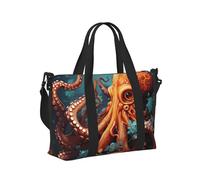 Mexpekil Borsone da viaggio, impermeabile, per sport, palestra, grande, per il fine settimana, per donne, uomini, bagaglio a mano, Carino polpo, Taglia unica