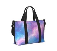 Mexpekil Borsone da viaggio, impermeabile, per sport, palestra, grande, per il fine settimana, per donne, uomini, bagaglio a mano, Cielo Galassia Blu Viola, Taglia unica