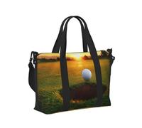 Mexpekil Borsone da viaggio, impermeabile, per sport, palestra, grande, per il fine settimana, per donne, uomini, bagaglio a mano, Palla da golf al tramonto, Taglia unica