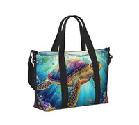 Mexpekil Borsone da viaggio, impermeabile, per sport, palestra, grande, per il fine settimana, per donne, uomini, bagaglio a mano, Colorato Tartaruga Oceano, Taglia unica