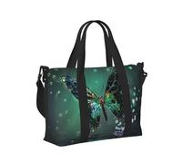 Mexpekil Borsone da viaggio, impermeabile, per sport, palestra, grande, per il fine settimana, per donne, uomini, bagaglio a mano, Acqua Farfalla Diamante, Taglia unica