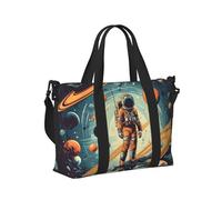 Mexpekil Borsone da viaggio, impermeabile, per sport, palestra, grande, per il fine settimana, per donne, uomini, bagaglio a mano, Astronauti Pianeta, Taglia unica