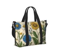 Mexpekil Borsone da viaggio, impermeabile, per sport, palestra, grande, per il fine settimana, per donne, uomini, bagaglio a mano, Fiori di campo Vintage, Taglia unica