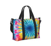 Mexpekil Borsone da viaggio, impermeabile, per sport, palestra, grande, per il fine settimana, per donne, uomini, bagaglio a mano, Tie-dye Rosa, Taglia unica