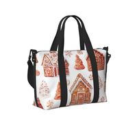 Mexpekil Borsone da viaggio, impermeabile, per sport, palestra, grande, per il fine settimana, per la notte, per donne e uomini, pieghevole, Casa dei biscotti dell'acquerello, taglia unica