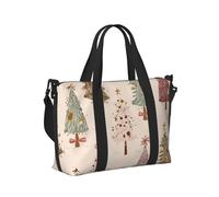 Mexpekil Borsone da viaggio, impermeabile, per sport, palestra, grande, per il fine settimana, per la notte, per donne e uomini, pieghevole, Alberi di Natale Metà secolo, taglia unica