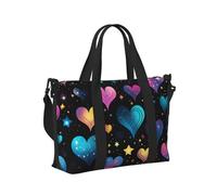 Mexpekil Borsone da viaggio, impermeabile, per sport, palestra, grande, per il fine settimana, per la notte, bagaglio a mano, borse per il volo, Galacy Cuori Colorati, Taglia unica