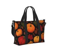 Mexpekil Borsone da viaggio, impermeabile, per sport, palestra, grande, per il fine settimana, per la notte, per donne e uomini, pieghevole, Le foglie d'acero delle zucche cadono, taglia unica