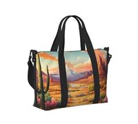 Mexpekil Borsone da viaggio, impermeabile, per sport, palestra, grande, per il fine settimana, per la notte, bagaglio a mano, borse per il volo, Cactus Desert Paesaggio, Taglia unica