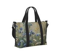 Mexpekil Borsone da viaggio, impermeabile, per sport, palestra, grande, per il fine settimana, per la notte, per donne e uomini, pieghevole, Fiori di campo vintage Erbe, taglia unica