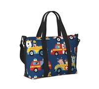 Mexpekil Borsone da viaggio, impermeabile, per sport, palestra, grande, per il fine settimana, per la notte, per donne e uomini, pieghevole, Istruzione Giraffa Auto, taglia unica