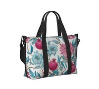 Mexpekil Borsone da viaggio, impermeabile, per sport, palestra, grande, per il fine settimana, per la notte, per donne e uomini, pieghevole, Ramo rosa melograno verde acqua, taglia unica