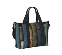 Mexpekil Borsone da viaggio, impermeabile, per sport, palestra, grande, per il fine settimana, per la notte, per donne e uomini, pieghevole, Librerie Vintage Legno, taglia unica